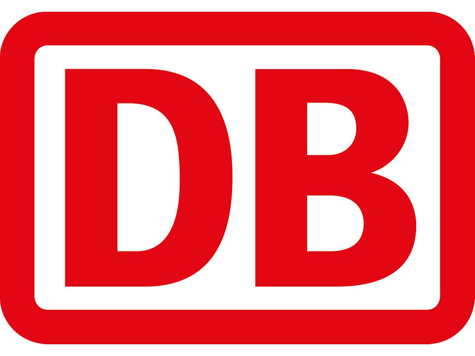 DB Logo - rote Buchstaben auf weißem Grund