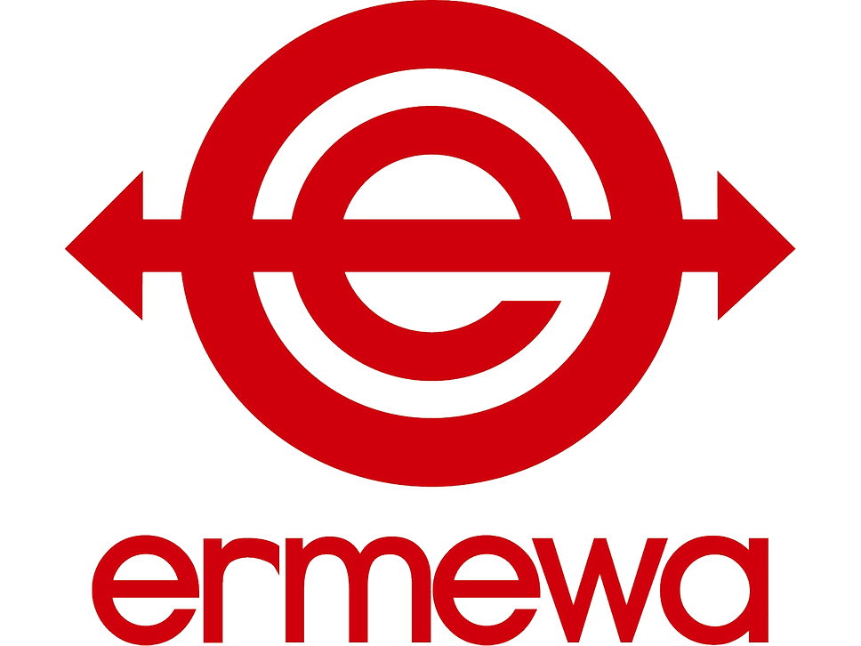 Ermewa Schriftzug in rot auf weißem Grund